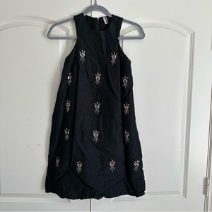 Black Shift Dress Sleeveless Jewel Rhinestones Pink Bejeweled Topshop Nordstrom